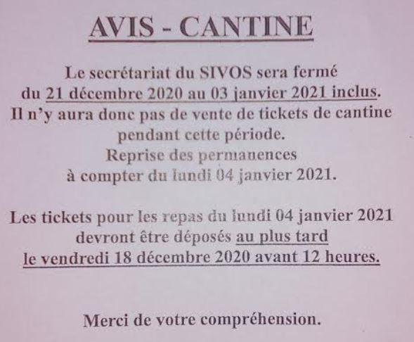 Avis cantine