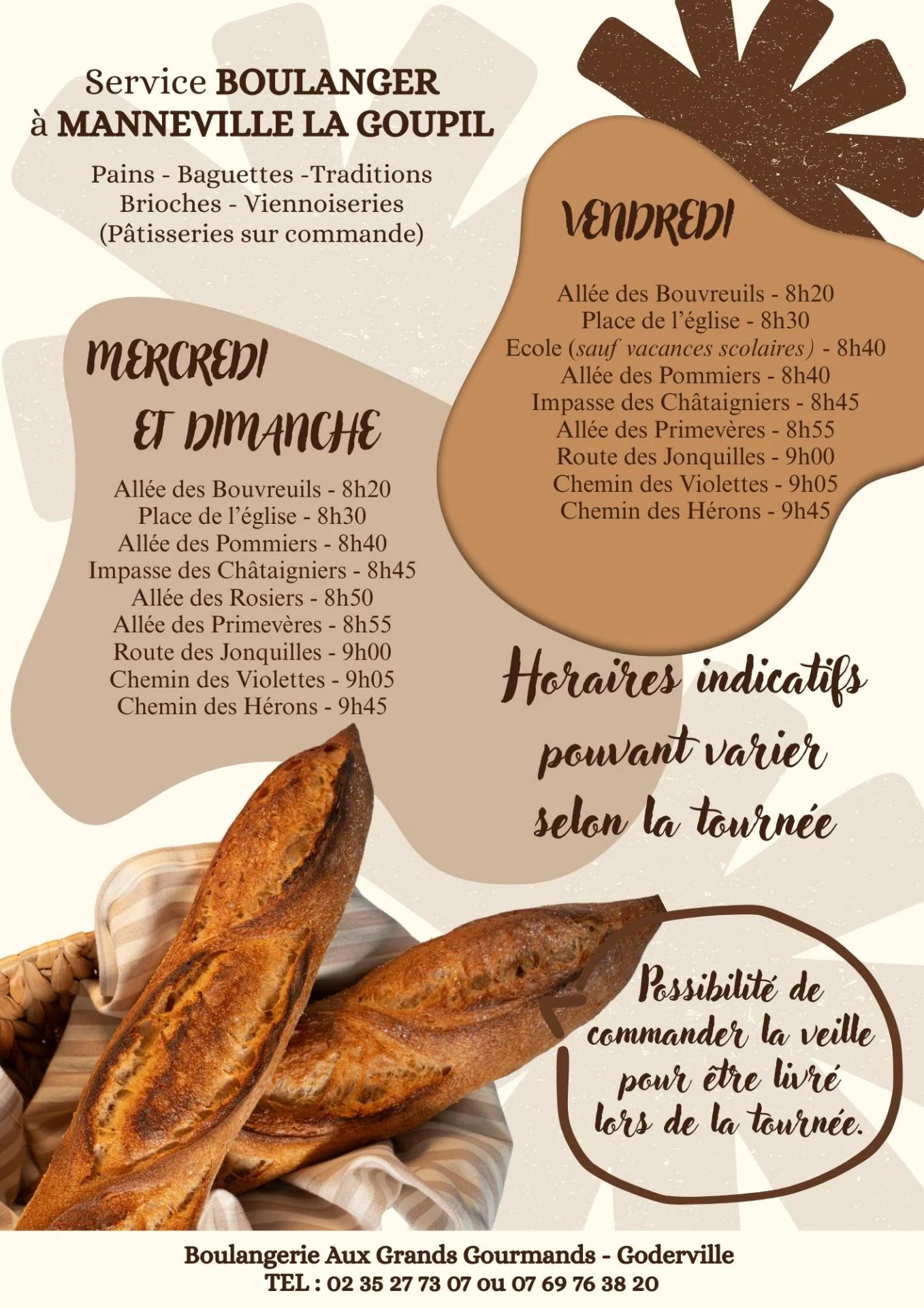 Baguette marron et beige simple baguette alimentation affiche 1